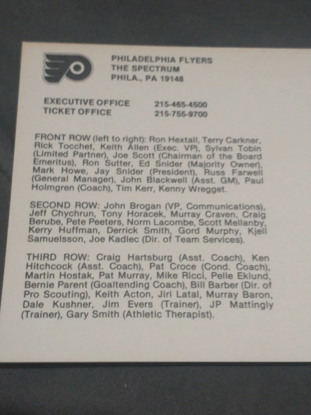 1990-91, 1991-92, 1992-92 NHL Philadelphia Flyers team postcards image indicator(3)