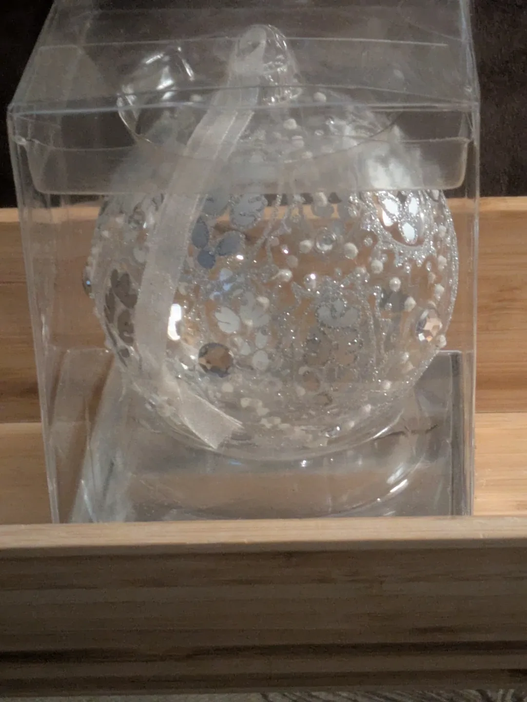 New Silver Decorative Ornament in Box