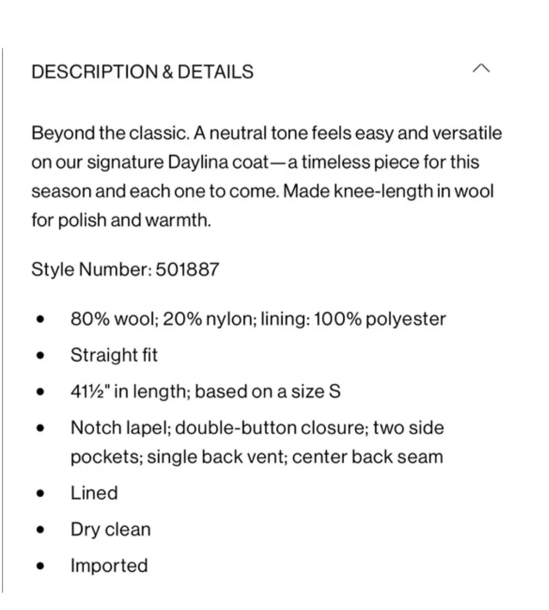 Club Monaco Daylina Wool Blend Coat - Size XS image indicator(7)