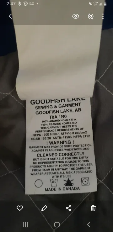 NEW Goodfish Nomex Parka Work Jacket - XLG image indicator(4)