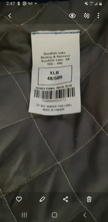 NEW Goodfish Nomex Parka Work Jacket - XLG image indicator(5)