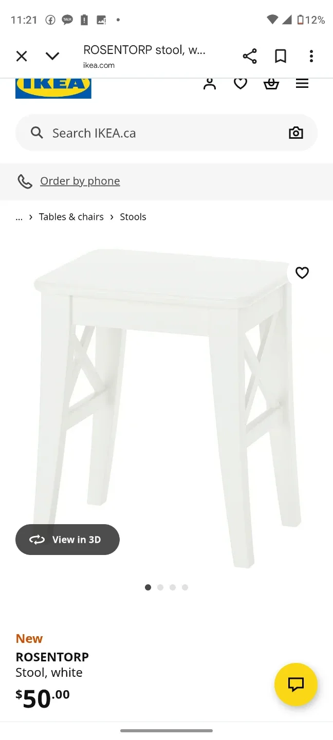 IKEA ROSENTORP Stool - White thumbnail