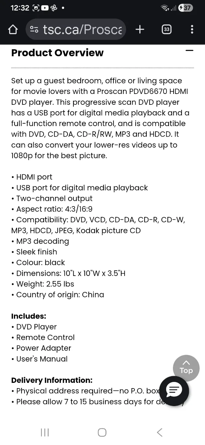 🥕 NEW Proscan PDVD6670 HDMI DVD Player w/ USB  Port 🥕 image indicator(6)
