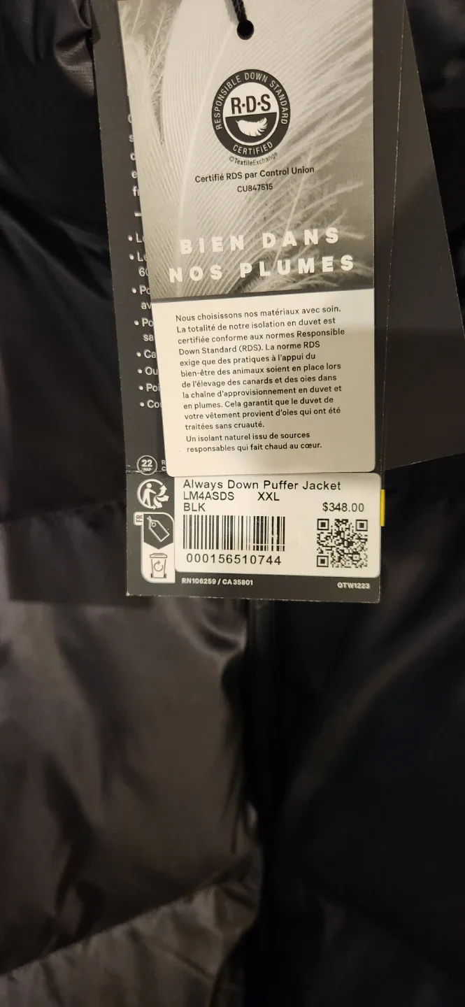 Lululemon Always Down Puffer Jacket XXL Black image indicator(3)