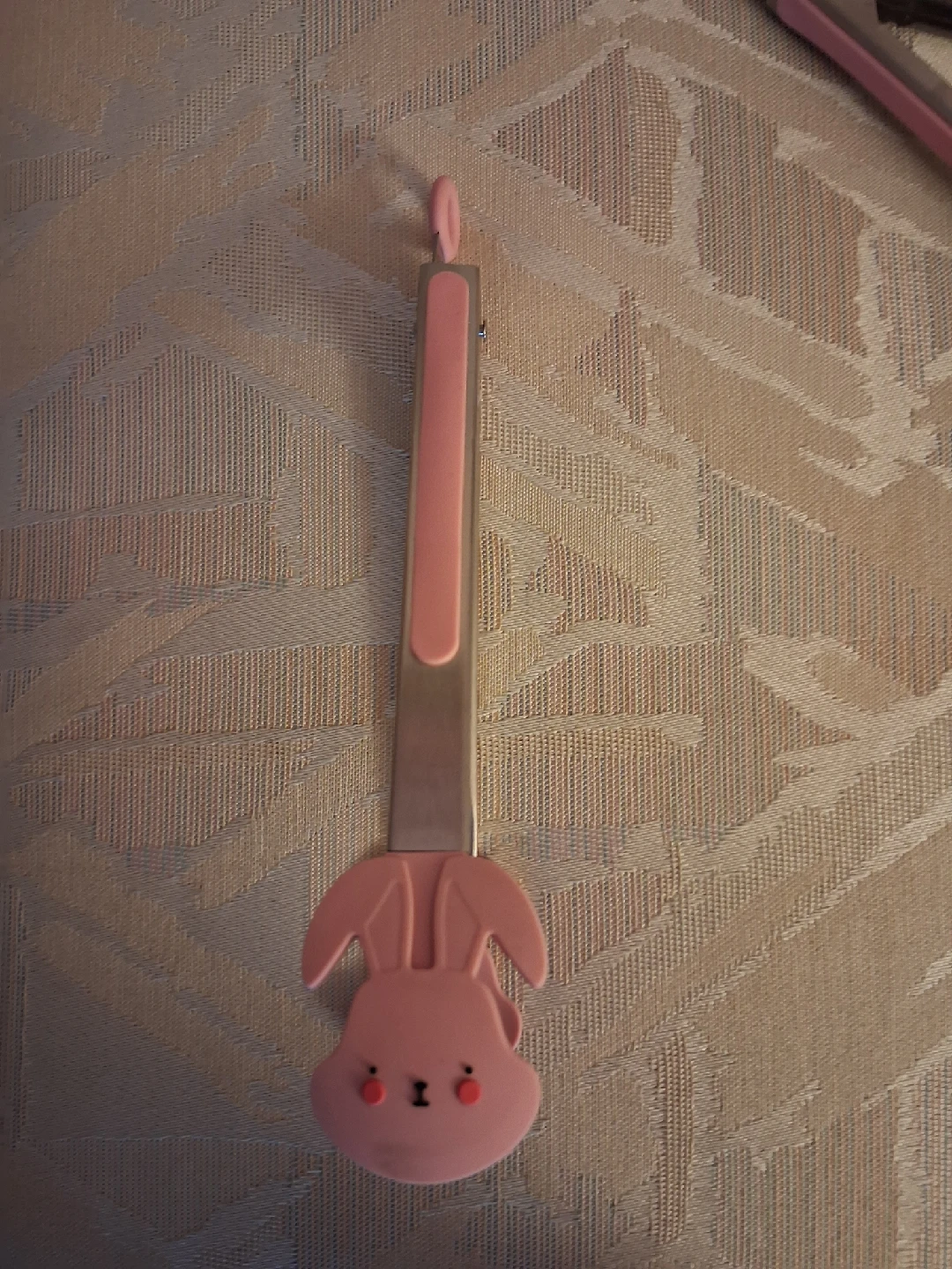 Pink Tongs - silicone and stainless steel with bunny rabbit tips - photo 2