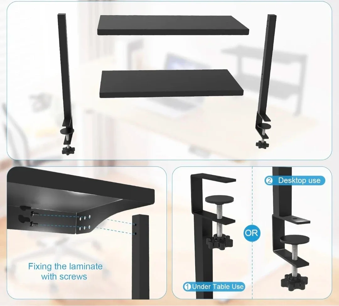 16" Clamp-On Adjustable Desk Shelf - 2-Tier image indicator(8)