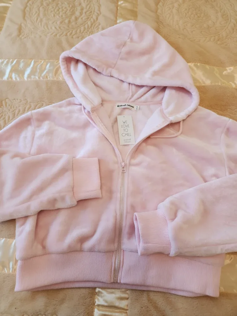 Weekend Edition Pink Fuzzy Hoodie - Size XL