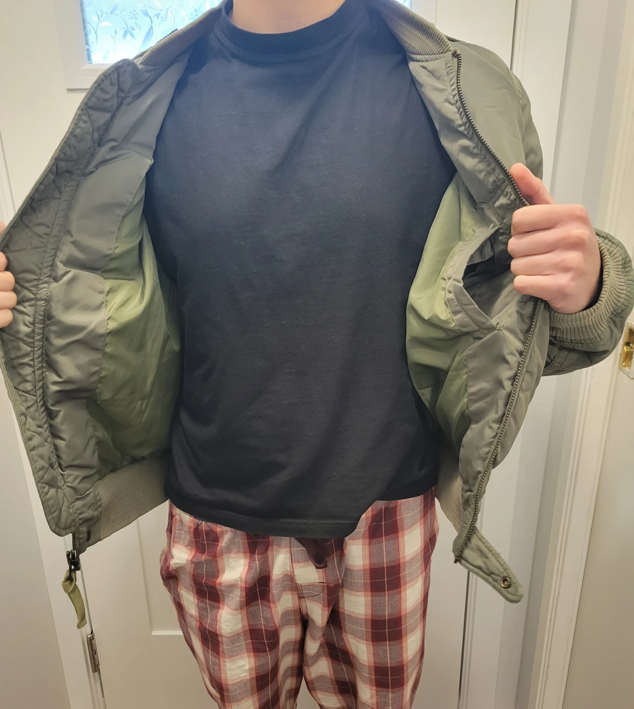 Olive Green Bomber Jacket with Patches - photo 5