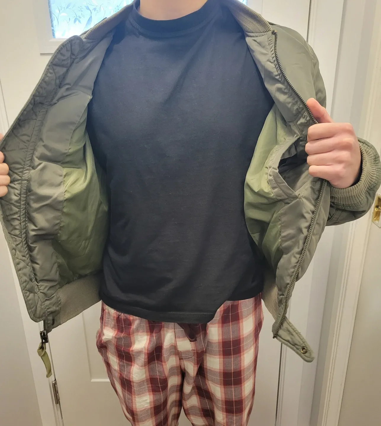 Olive Green Bomber Jacket with Patches image indicator(5)