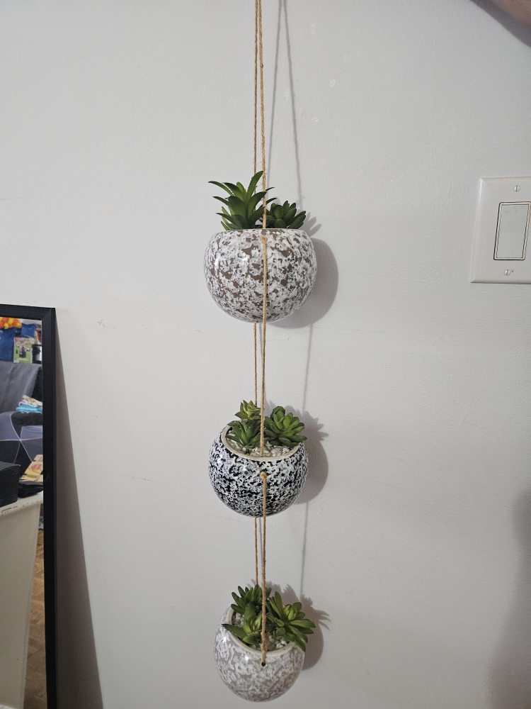 Beautiful Hanging Planter with 3 Pots(succulents). - photo 2