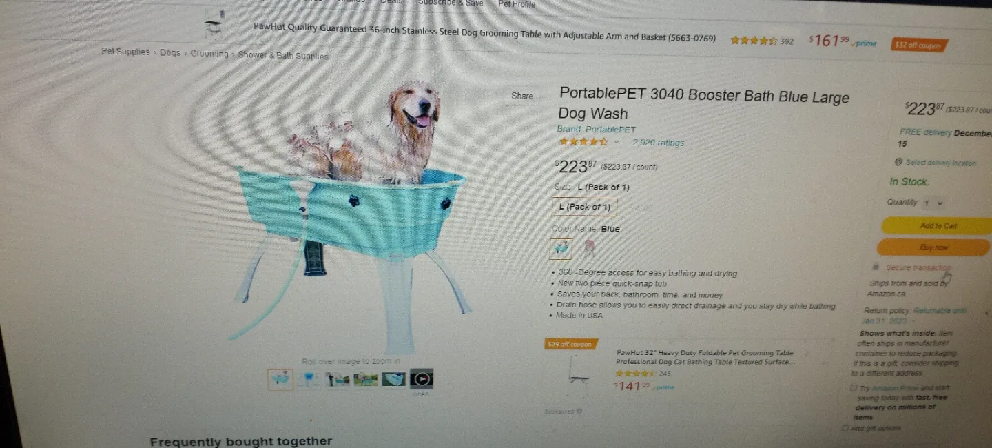 PortablePET 3040 Booster Bath Blue Large