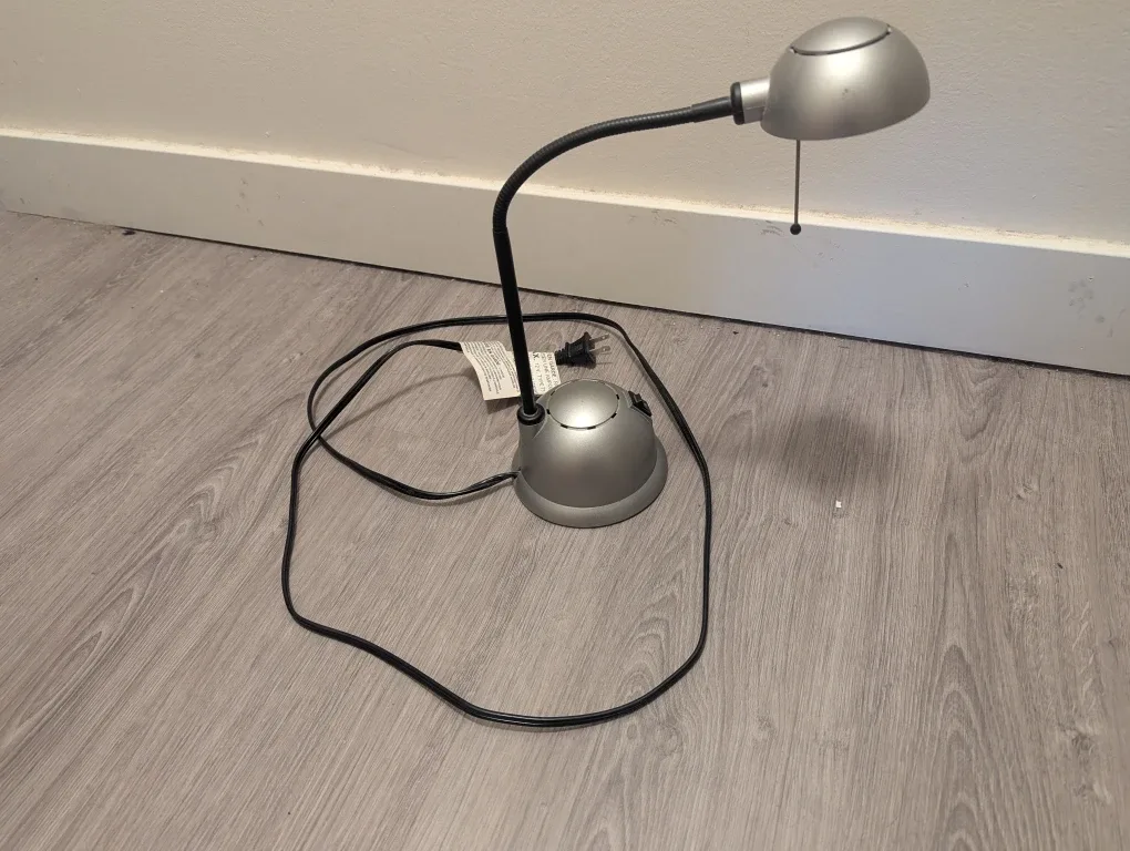 Silver Halogen Desk Lamp