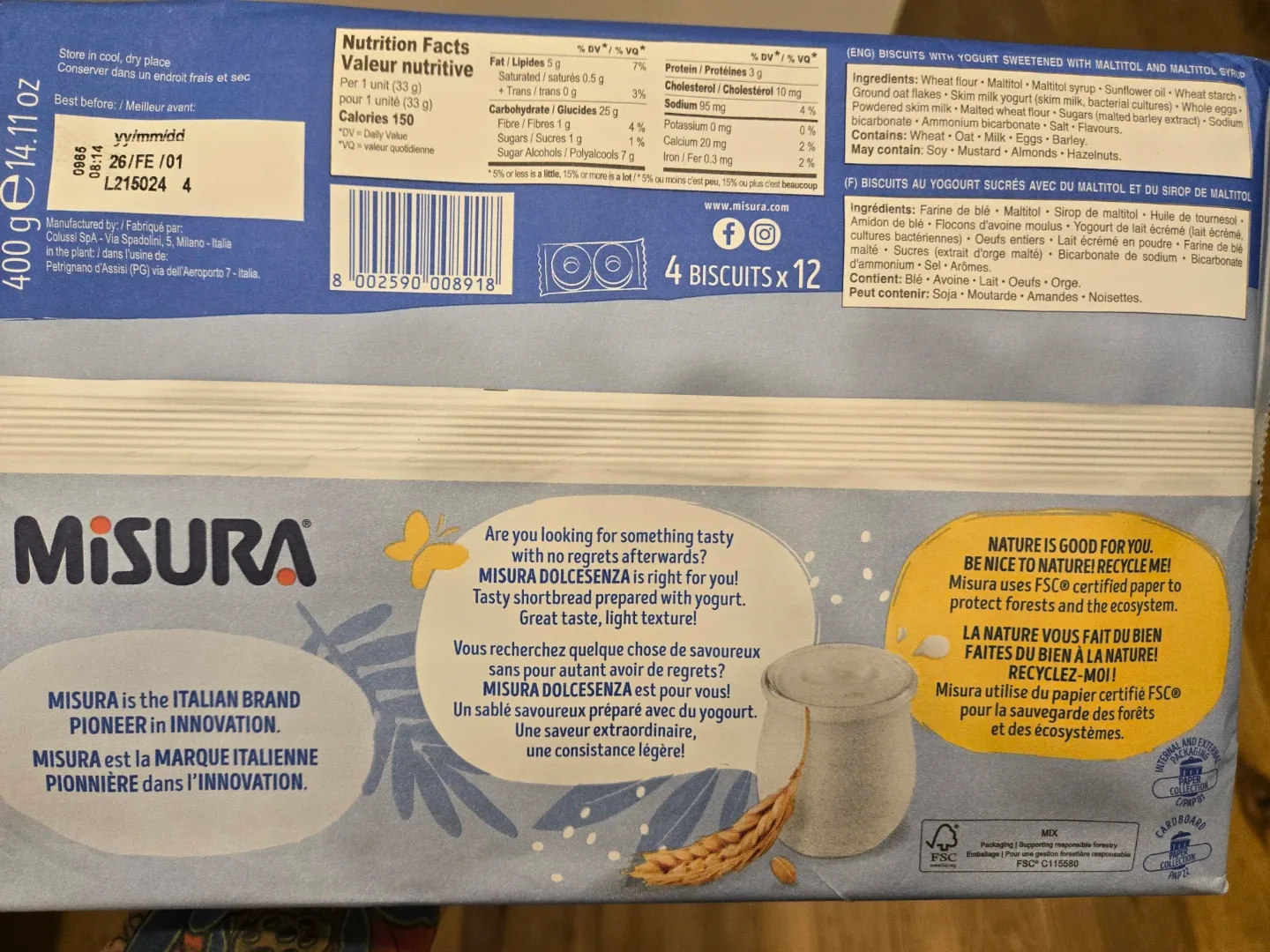 Misura Dolcesenza Yogurt Biscuits - 400g image indicator(2)