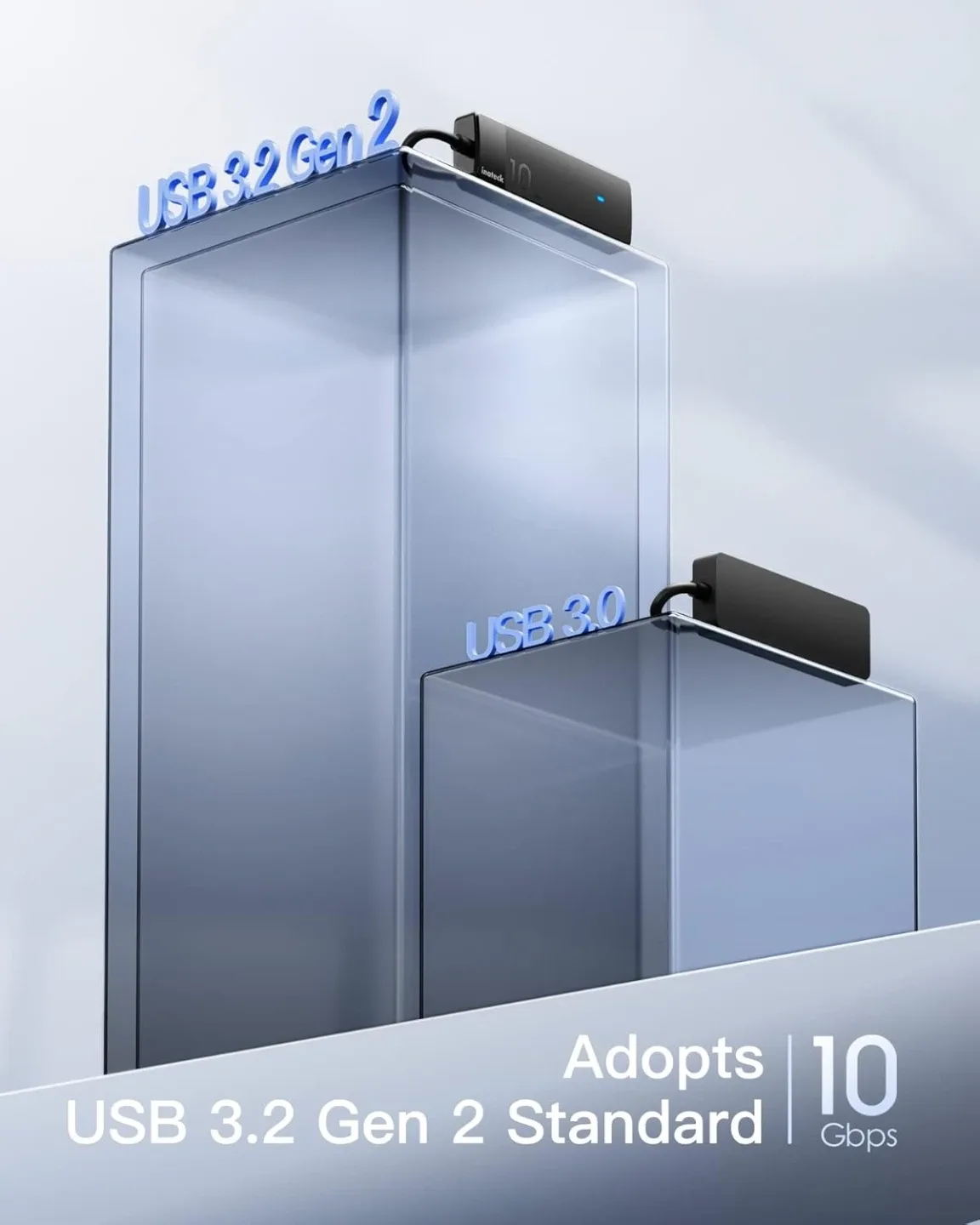 Inateck USB 3.2 Gen 2 Speed, USB C to USB Hub with 4 USB A Ports image indicator(2)