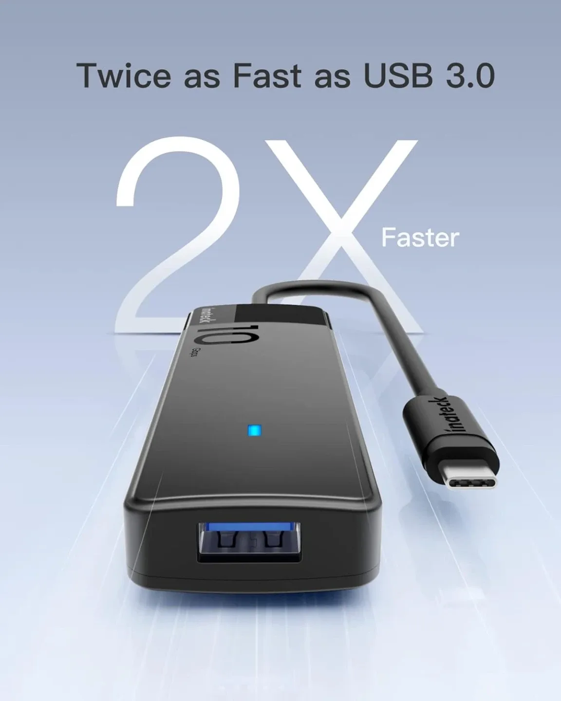 Inateck USB 3.2 Gen 2 Speed, USB C to USB Hub with 4 USB A Ports image indicator(3)
