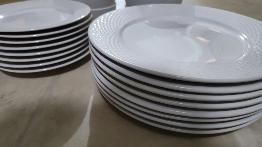 Set of 8 Heavy White Dinner Plates and Bowls and desert plates! - photo 2