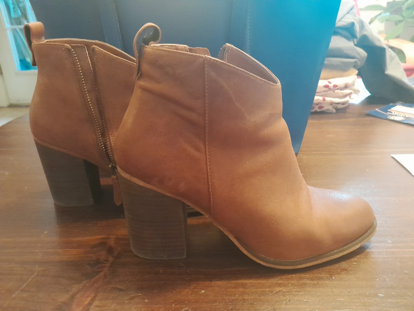 Leather ankle books (right foot slightly smaller than left)