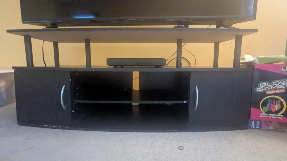 Black TV Stand with Storage - up to 55" TV