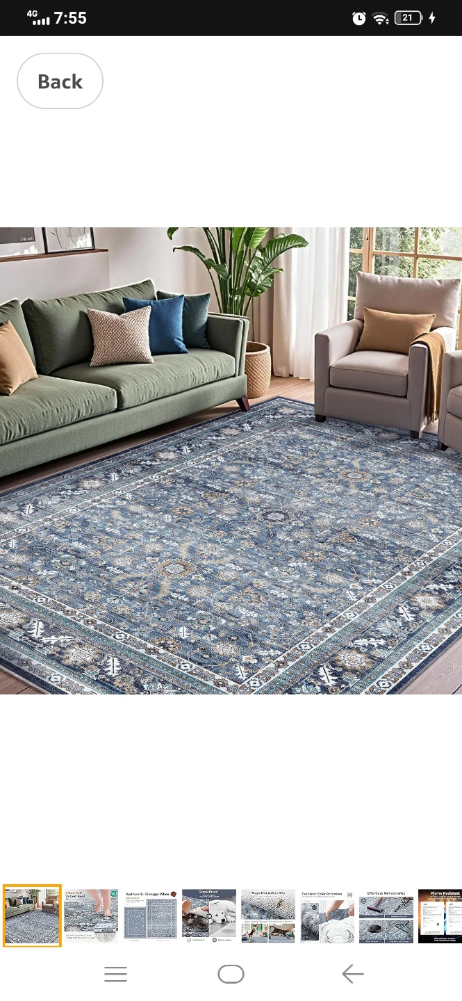 10x14 Vintage Area Rug - Blue Brand New