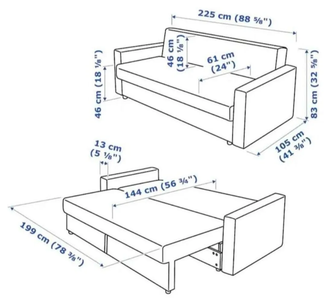 Ikea Friheten 3 Seater Pullout Sofabed with bottom storage image indicator(10)