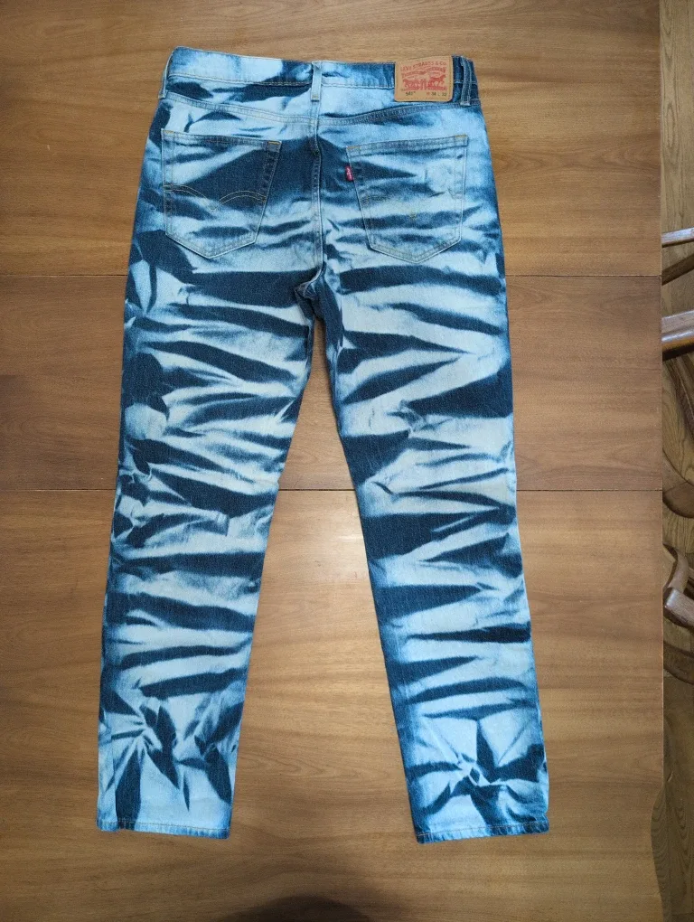 Levi's 541 Athletic fit Jeans, Blue & White acid wash, Size 34