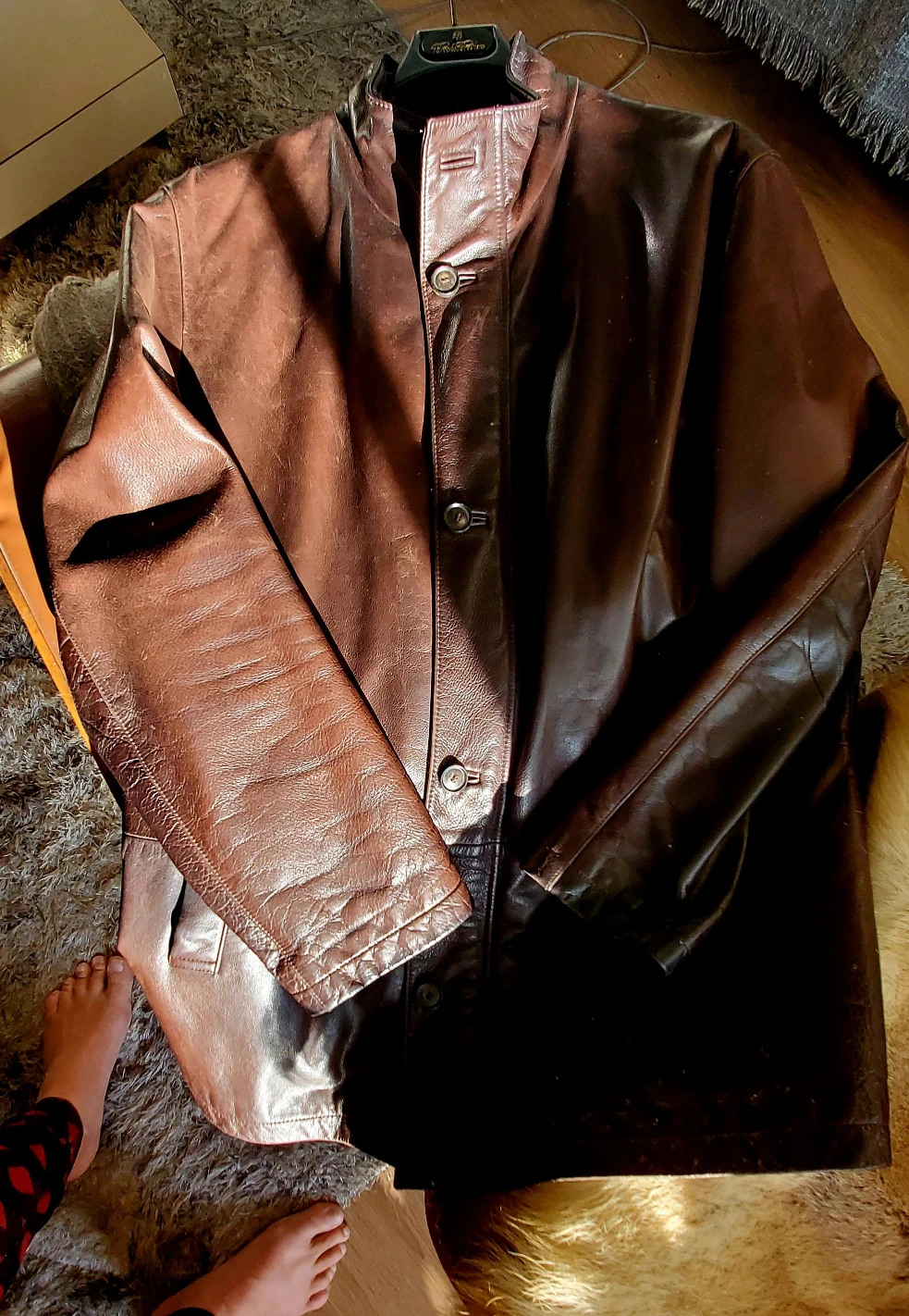 Hugo Boss Brown 3/4 Length Calfskin Jacket - photo 3