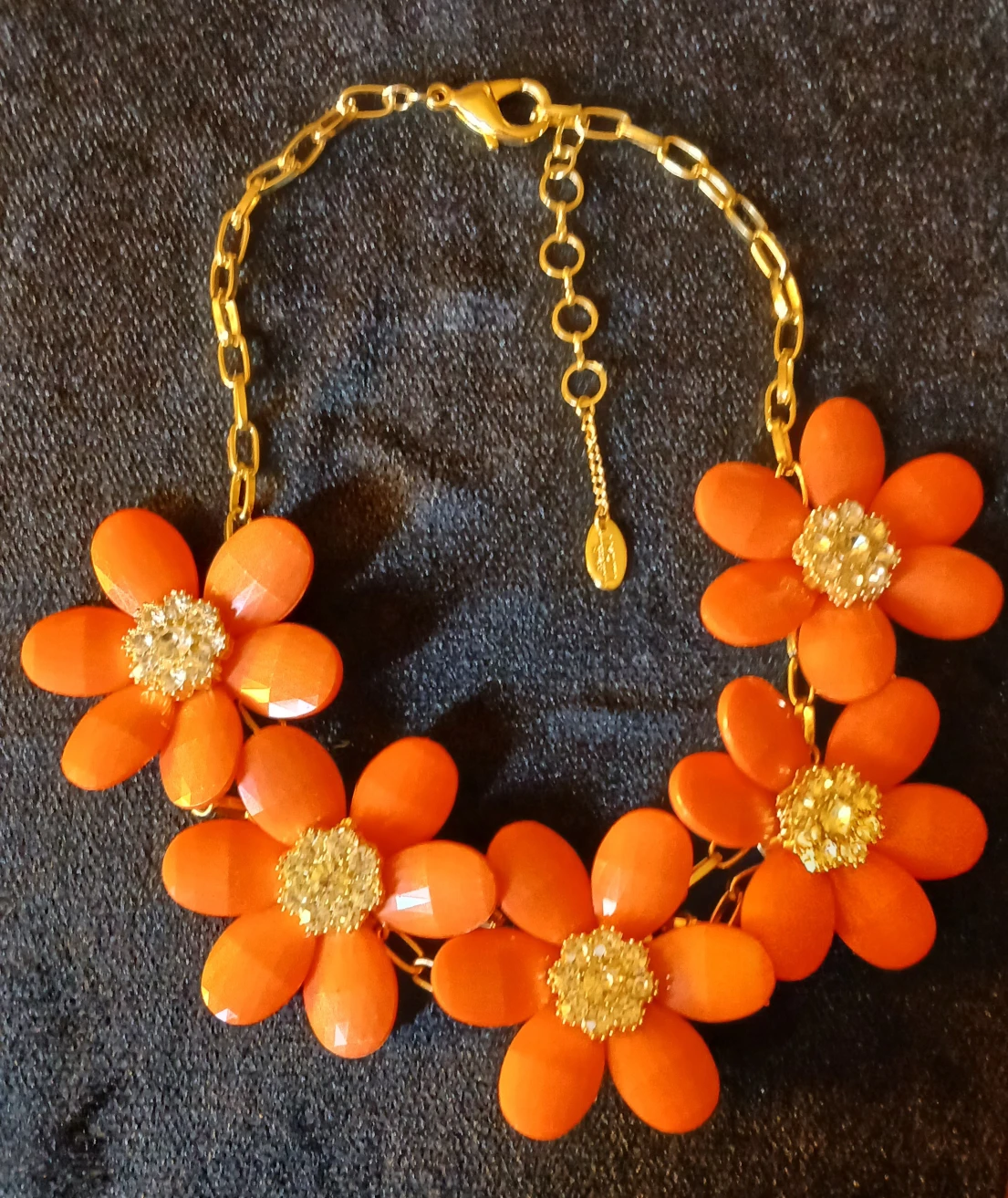Amrita Singh Mid-Century Inspired Orange Floral Necklace - photo 3