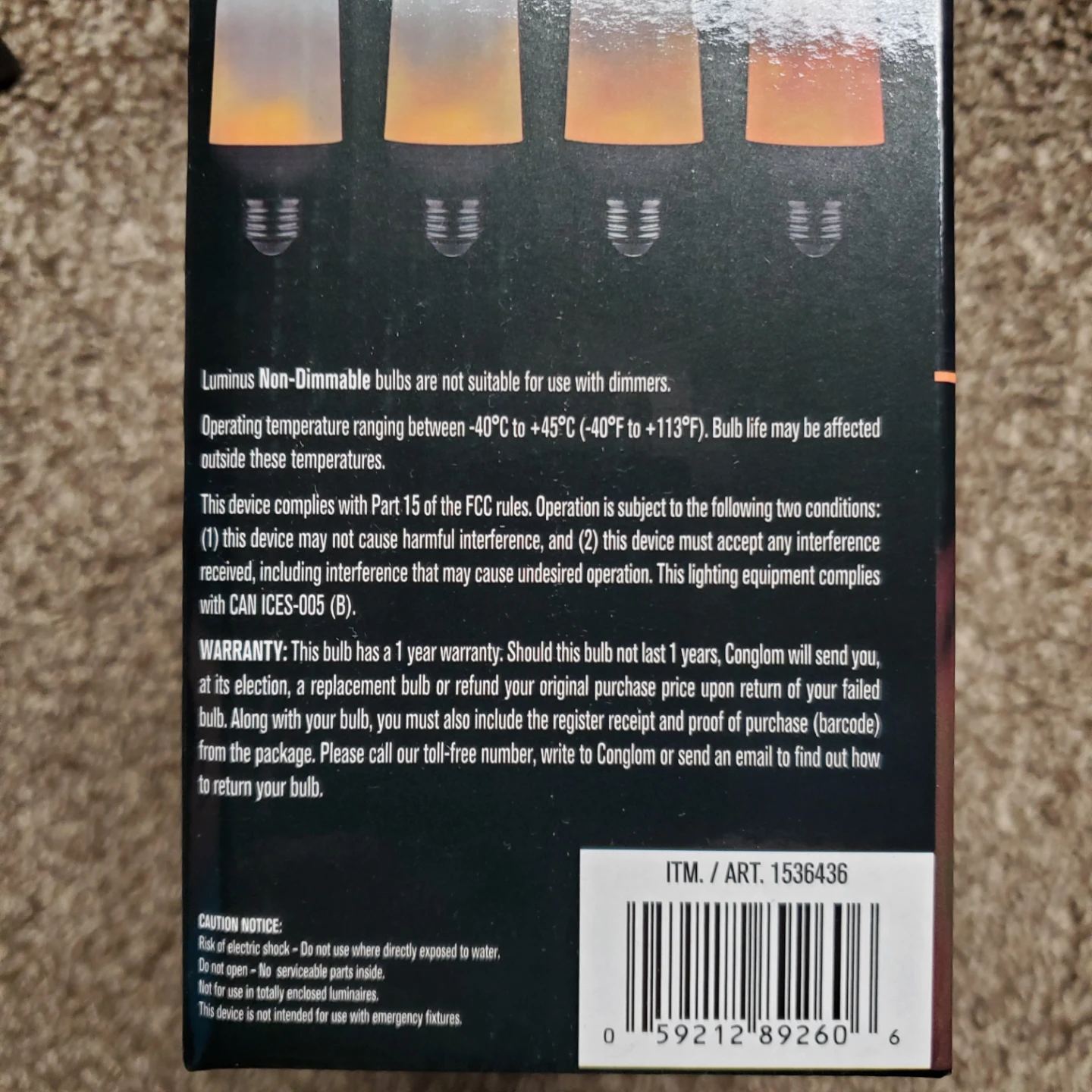 Luminus LED Flame Light Bulb 2-Pack - New - photo 4