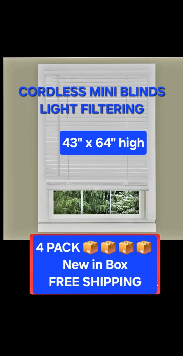 New Cordless Mini Blinds 43" x 64" - Light Filtering