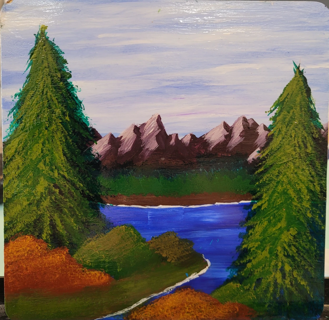 Acrylic Art on Square Wood - photo 2