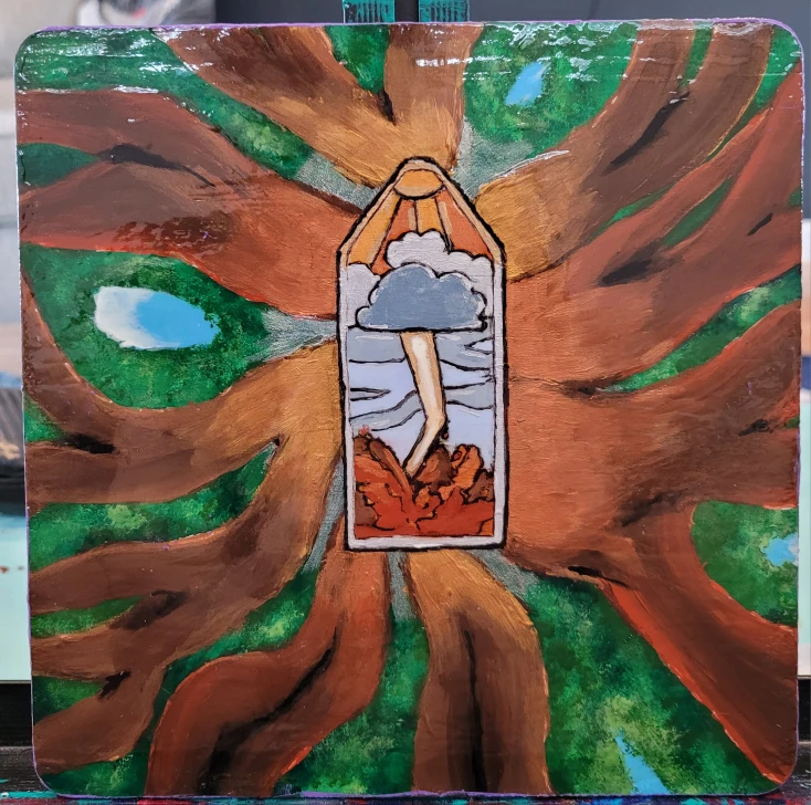 Acrylic Art on Square Wood - photo 4