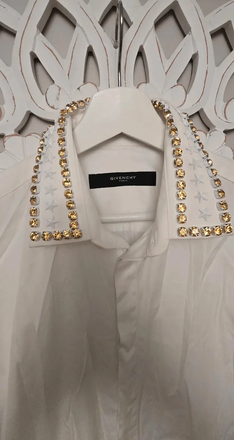 Givenchy White Embellished Collar Shirt image indicator(2)