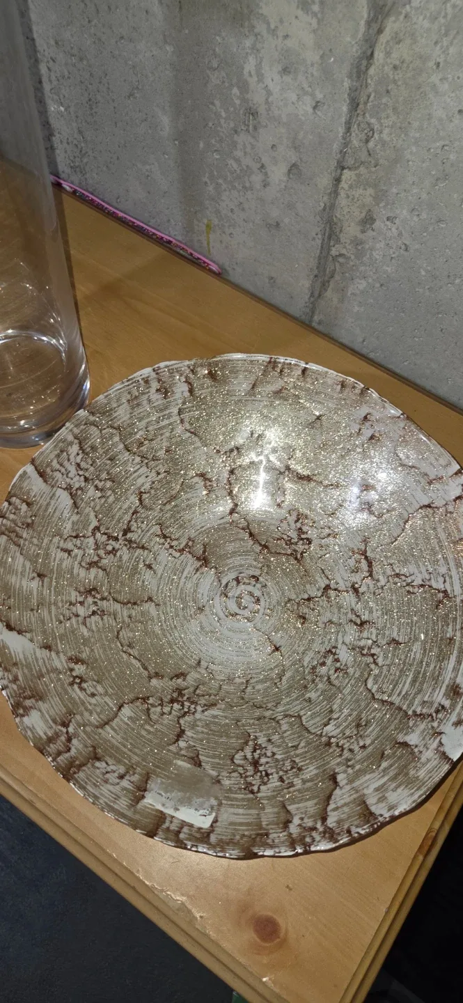 Decorative Gold & Brown Glass Bowl