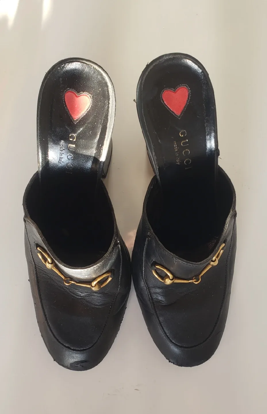 Gucci Black Leather Clog Heels Size 38 image indicator(4)
