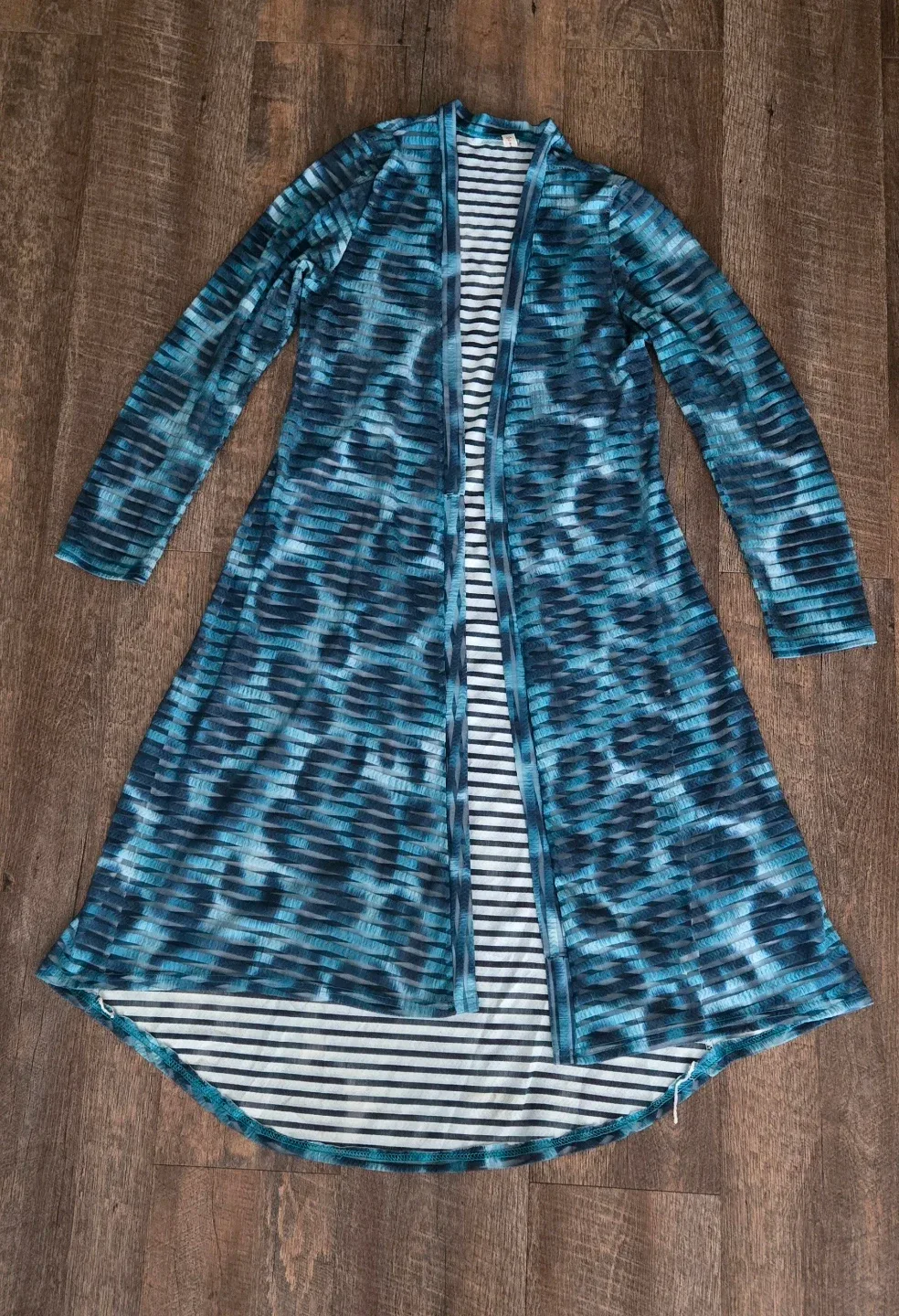Blue Patterned Cardigan XL
