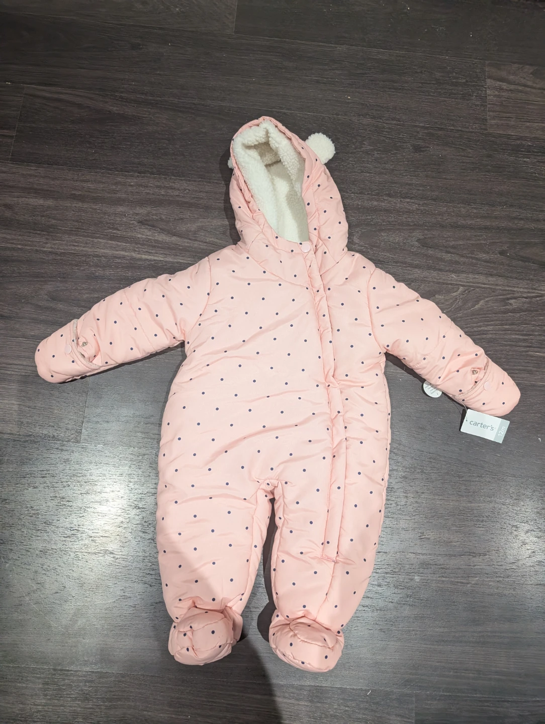 Carter's 12M Pink Polka Dot Snowsuit - New!