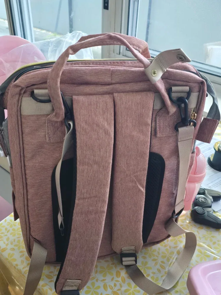 LAND Diaper Bag Backpack - Pink & Grey image indicator(2)