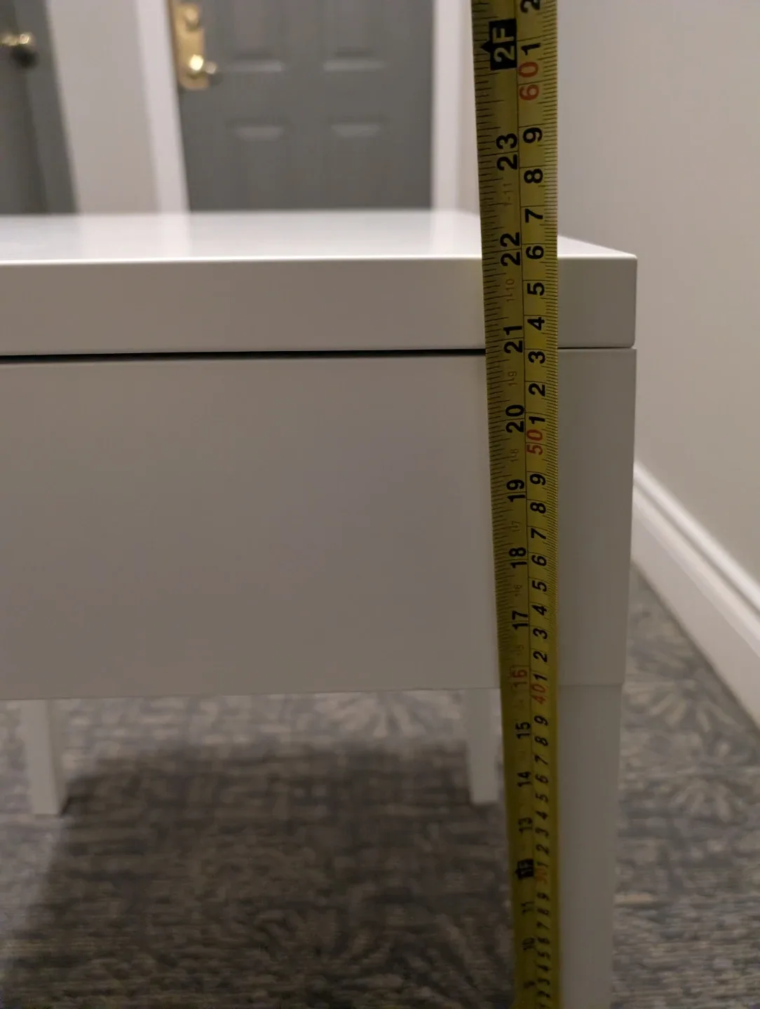 White Side Table with Drawer - 23"x15" image indicator(3)