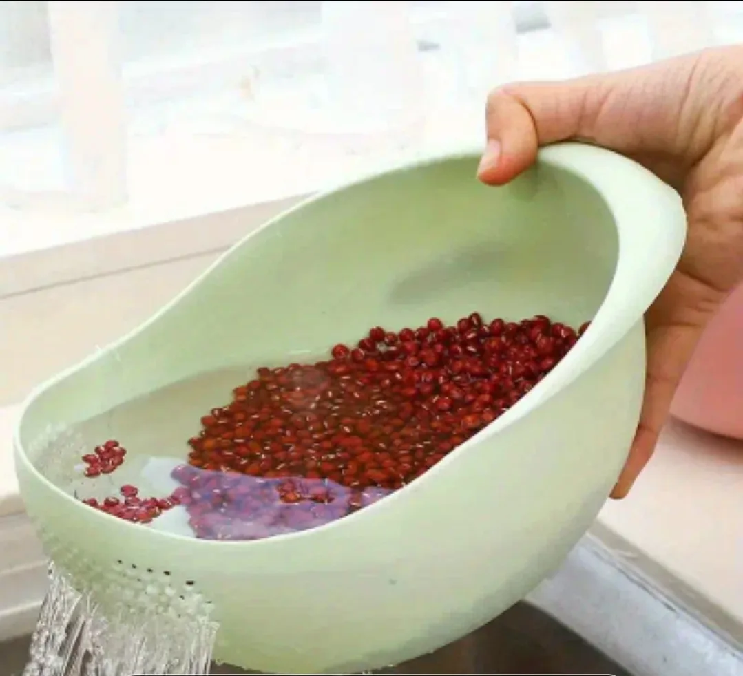 Rice- Fruit Washing Bowl with Drainer Basket image indicator(3)