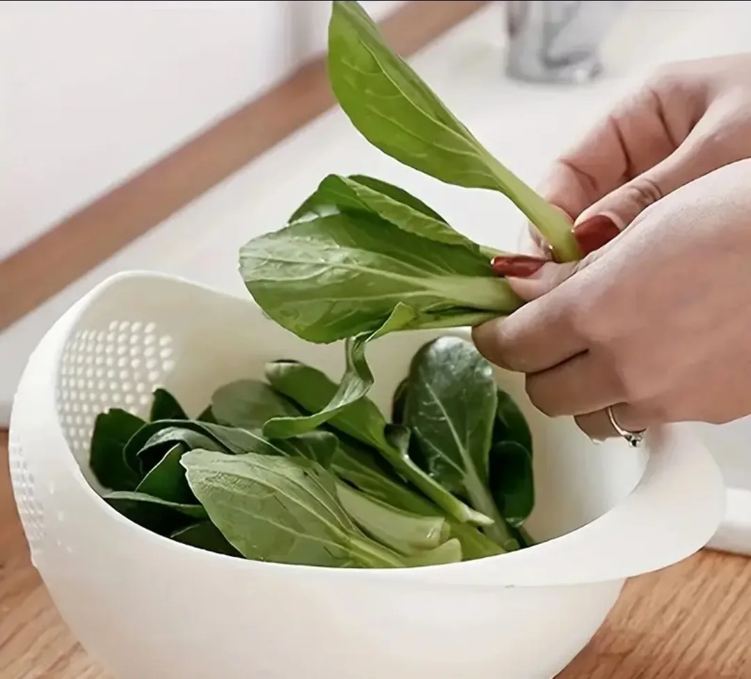 Rice- Fruit Washing Bowl with Drainer Basket image indicator(7)