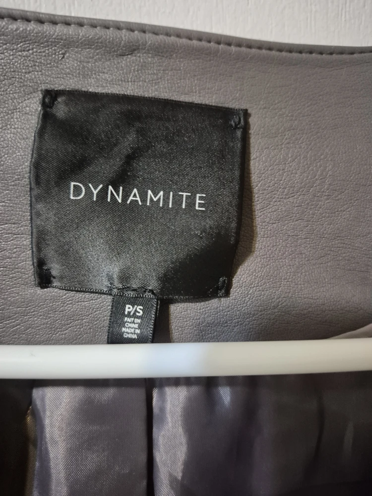 Dynamite Grey Faux Leather Jacket - Size Small - photo 2