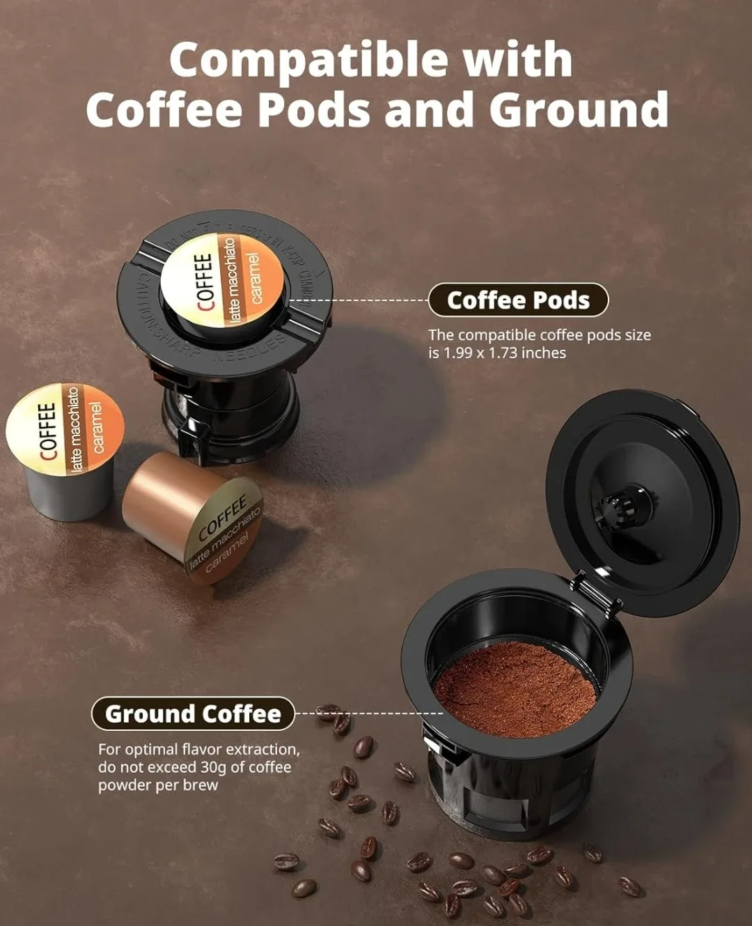 Airmsen Coffee Maker - Pod & Ground Compatible image indicator(4)