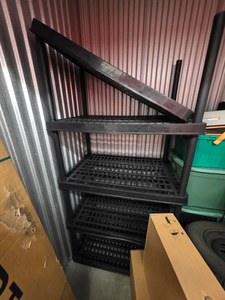 Black Plastic 4 Shelving Unit