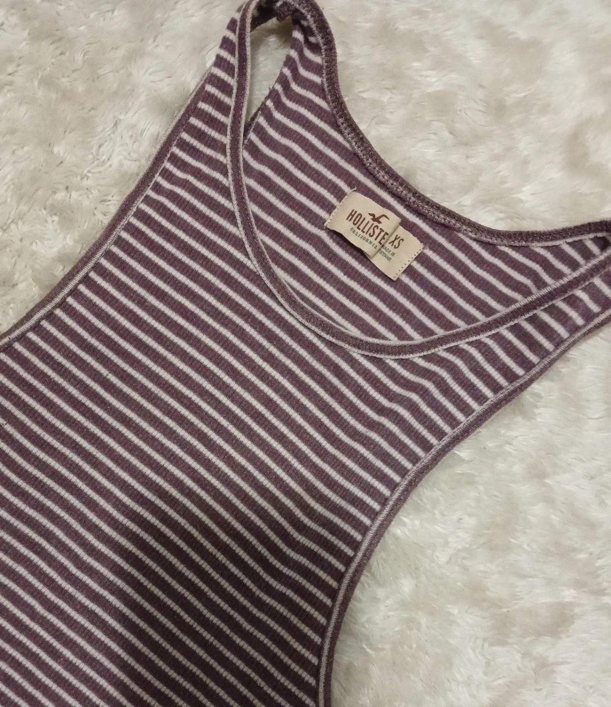 Hollister XS Purple Striped Tank Top thumbnail