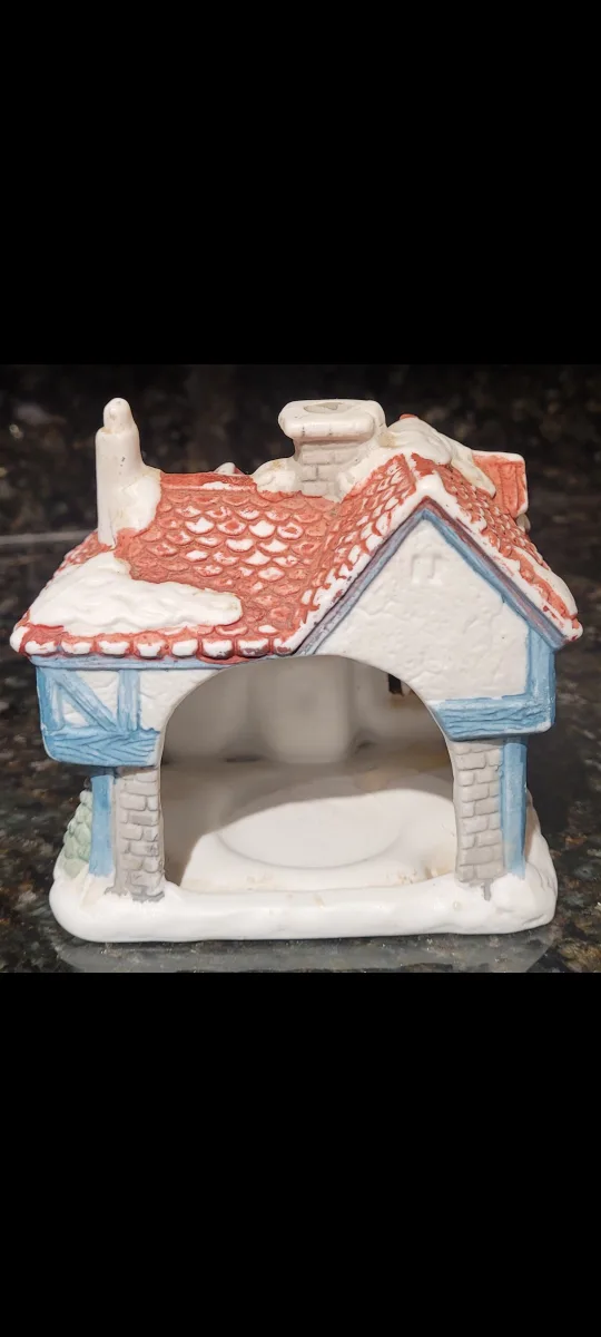 Vintage Ceramic Village House Candle Holder image indicator(2)