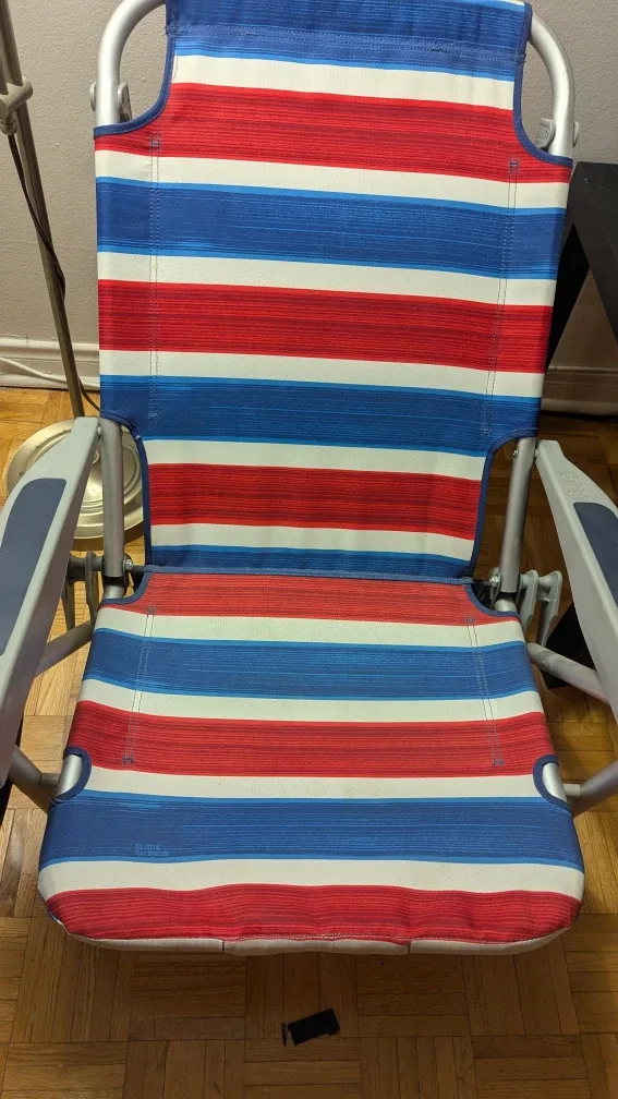 Red White Blue Striped Beach Chair