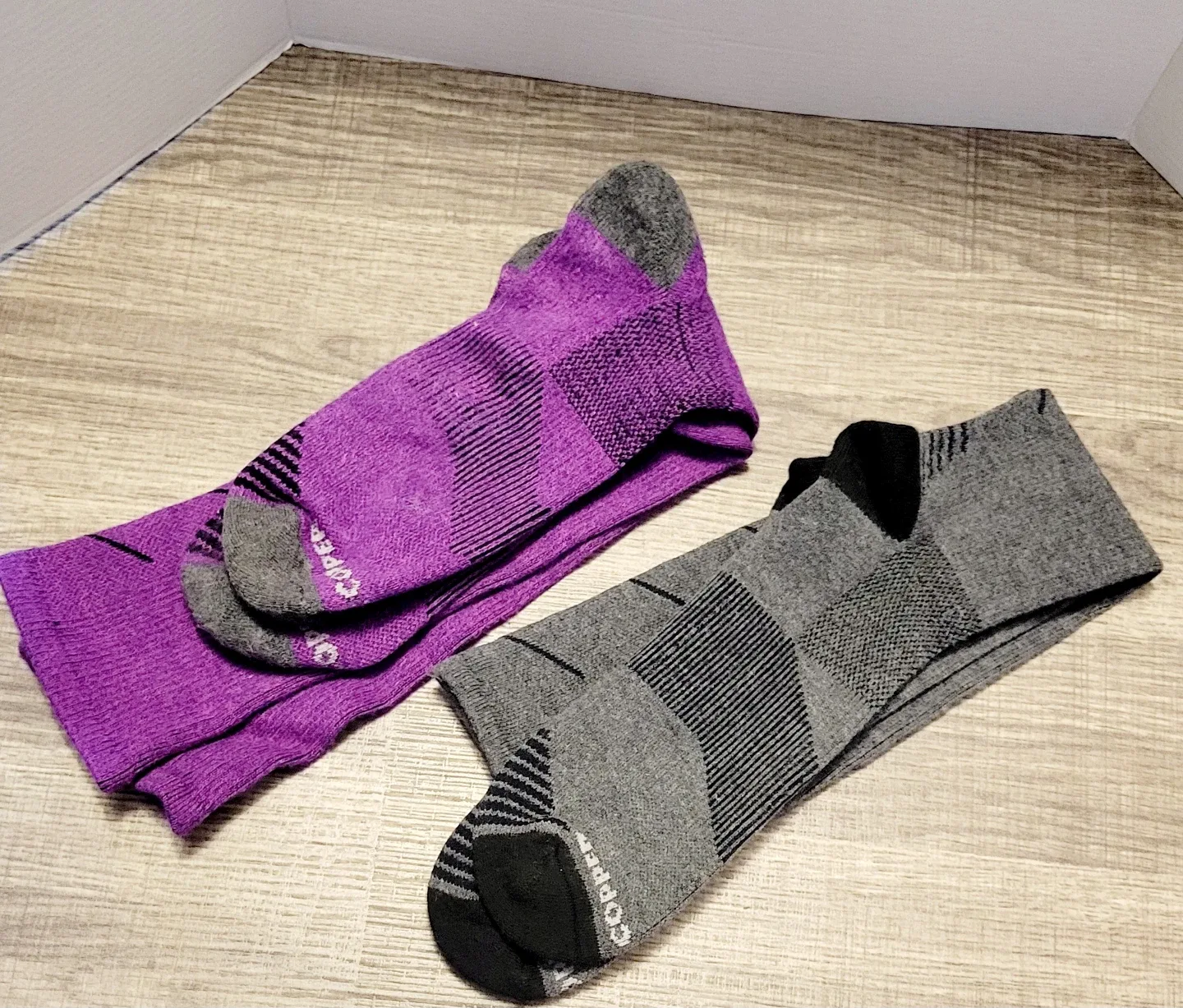 Copper Fit Compression Socks (Purple & Gray) thumbnail