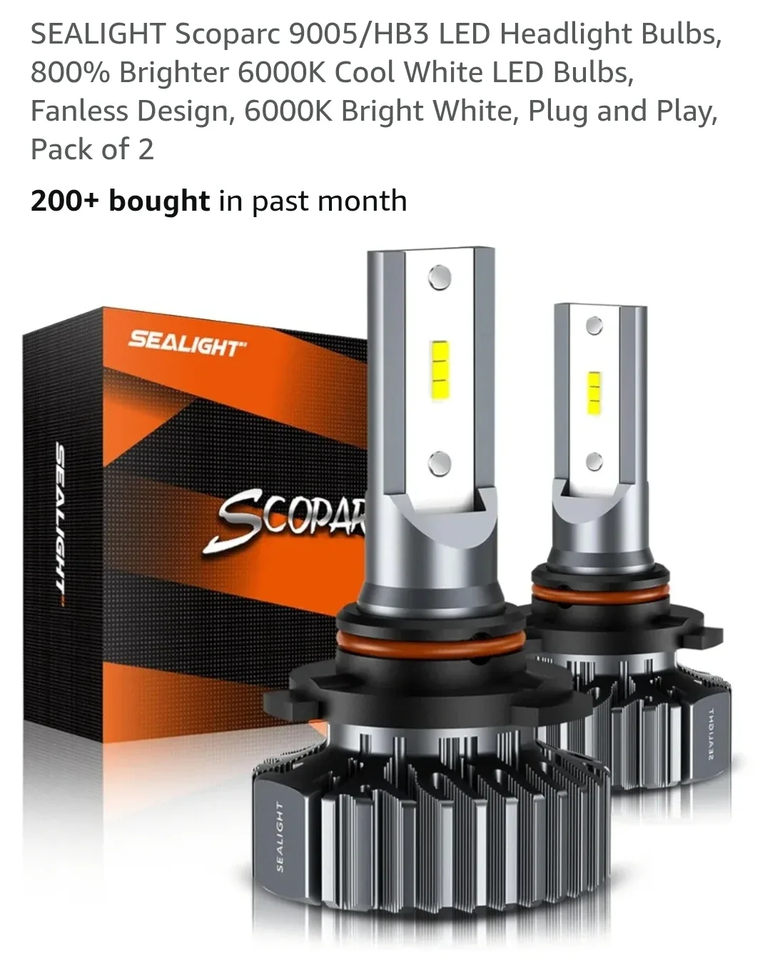 SEALIGHT 9005/HB3 LED Headlight Bulbs