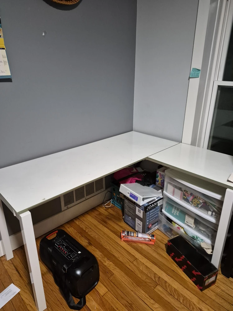 L-Shaped White Desk
