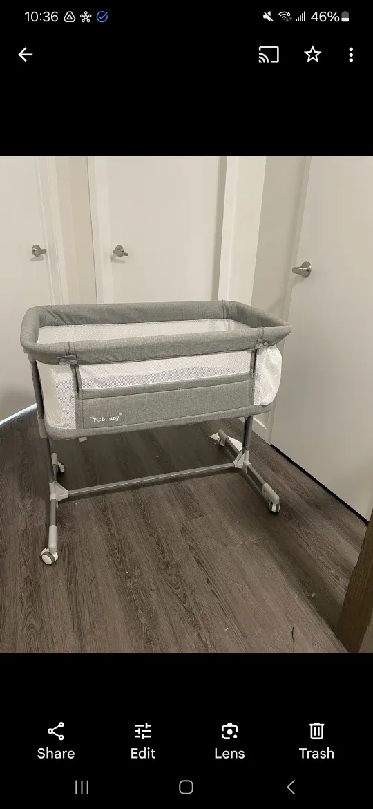 TCBunny Adjustable Height Bedside Bassinet